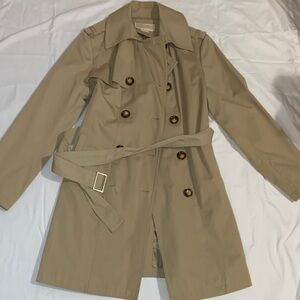 Michael Kors Beige Double-Breasted Trench Coat
